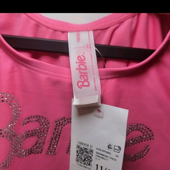 The Barbie x Forever 21 Barbie Rhinestones Bling One-Piece Swimsuit  Girls 11/12 - Picture 4 of 10